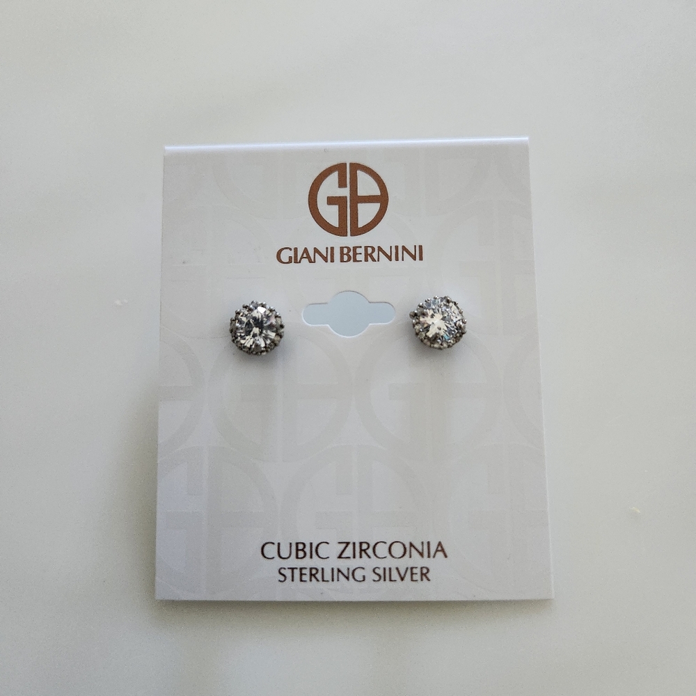 Giani Bernini Sterling Silver Cubic Zirconia Stud Earrings